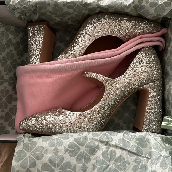 NIB never worn Kate Spade Maren glitter pumps - Picture 2 of 7